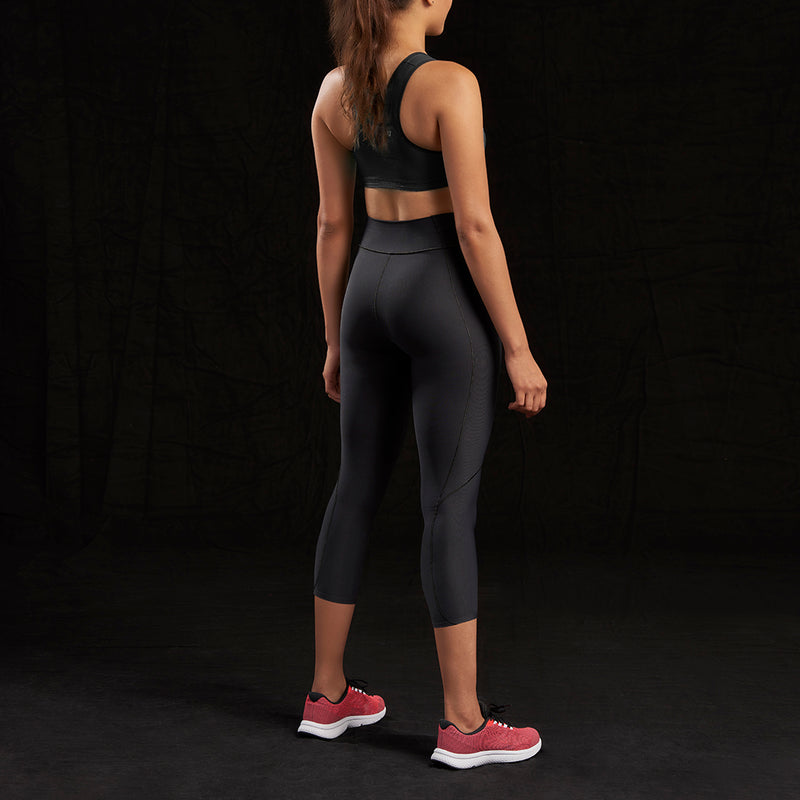 CompressionZ Compression Capri Leggings for Women - Yoga Capris, Running  Tights, Gym - Super High Waisted Pants (Black, 3XL) 
