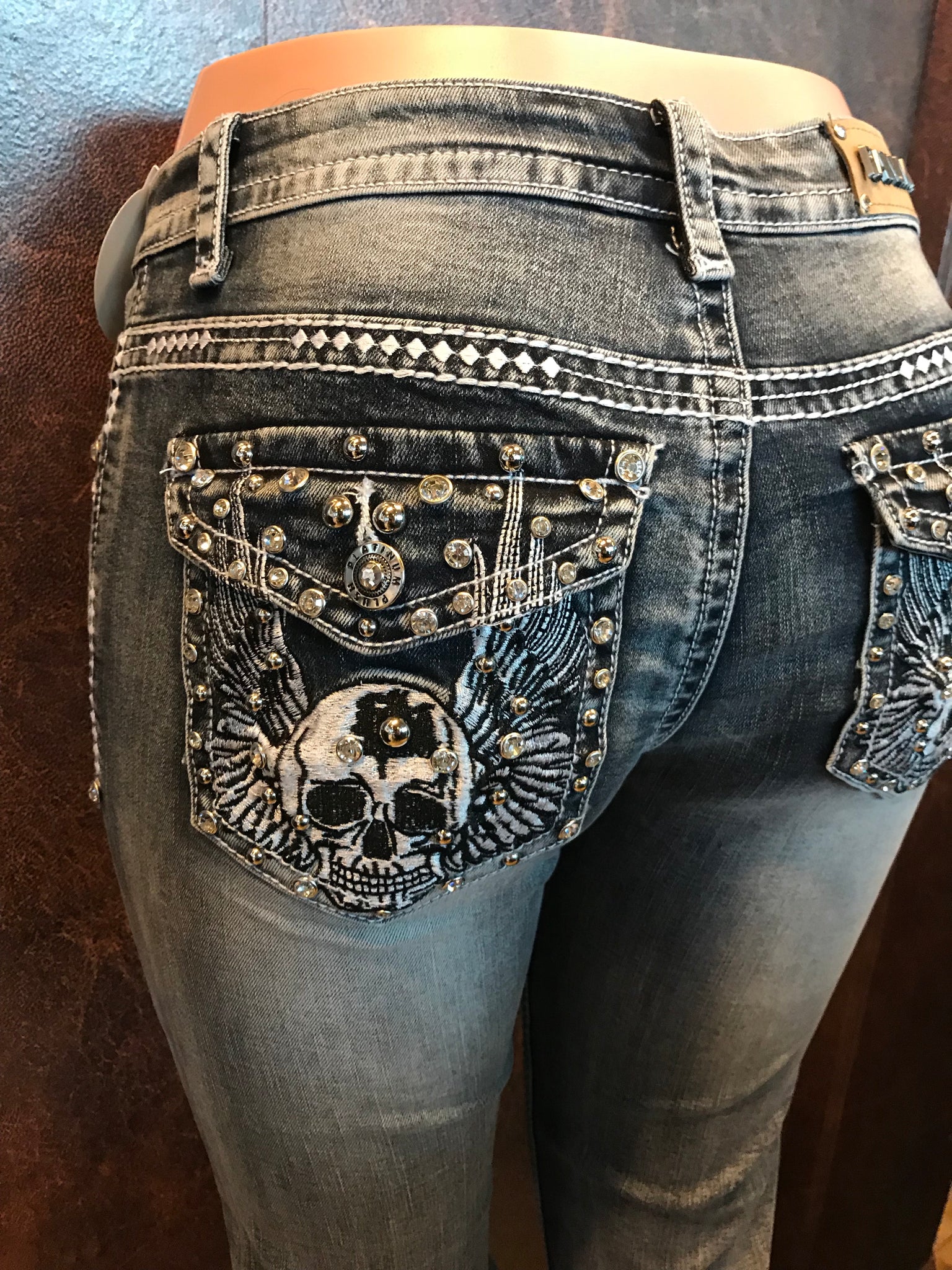 jeans with bling on them