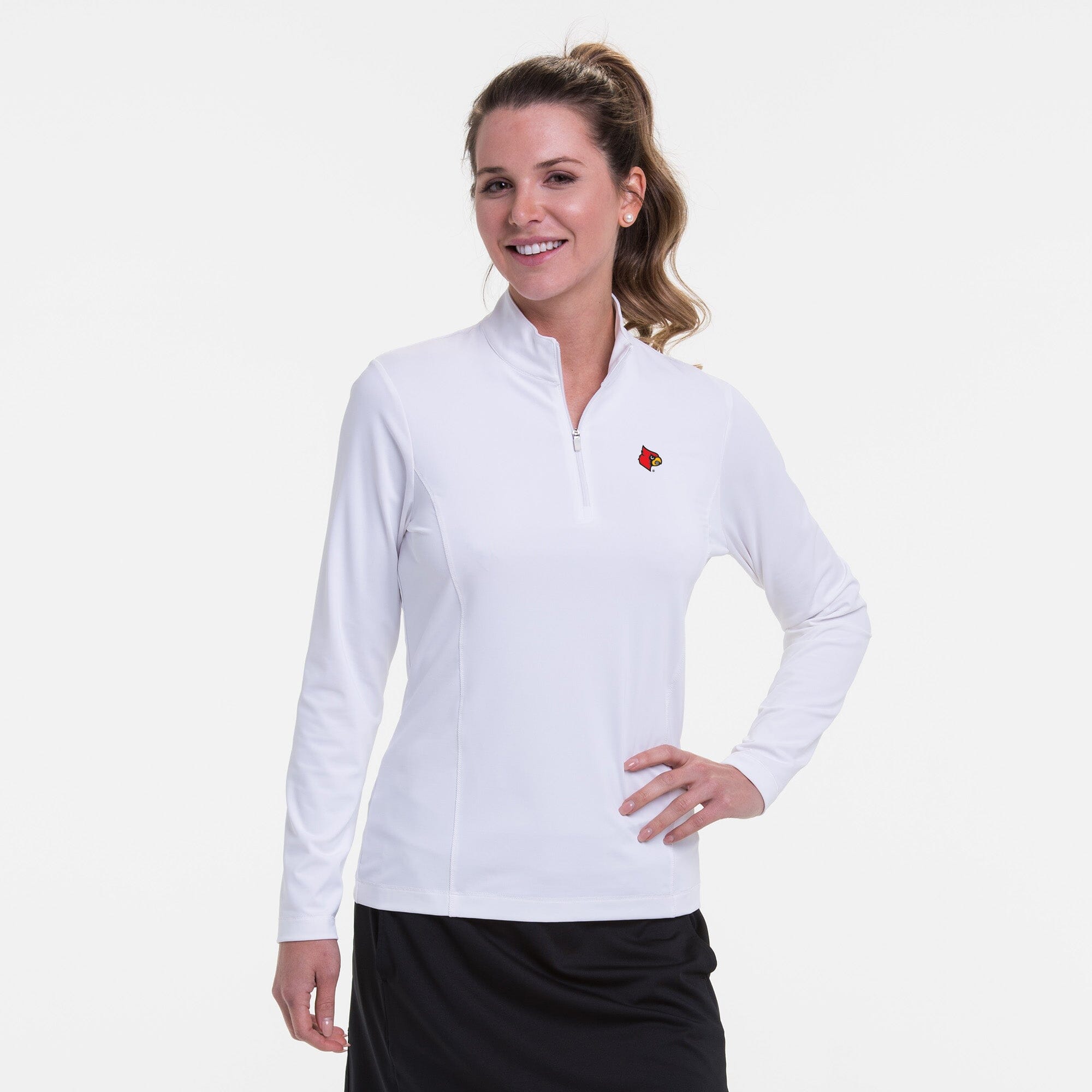 EP Pro Women's Performance 1/2 Zip Mock Neck Pullover White M