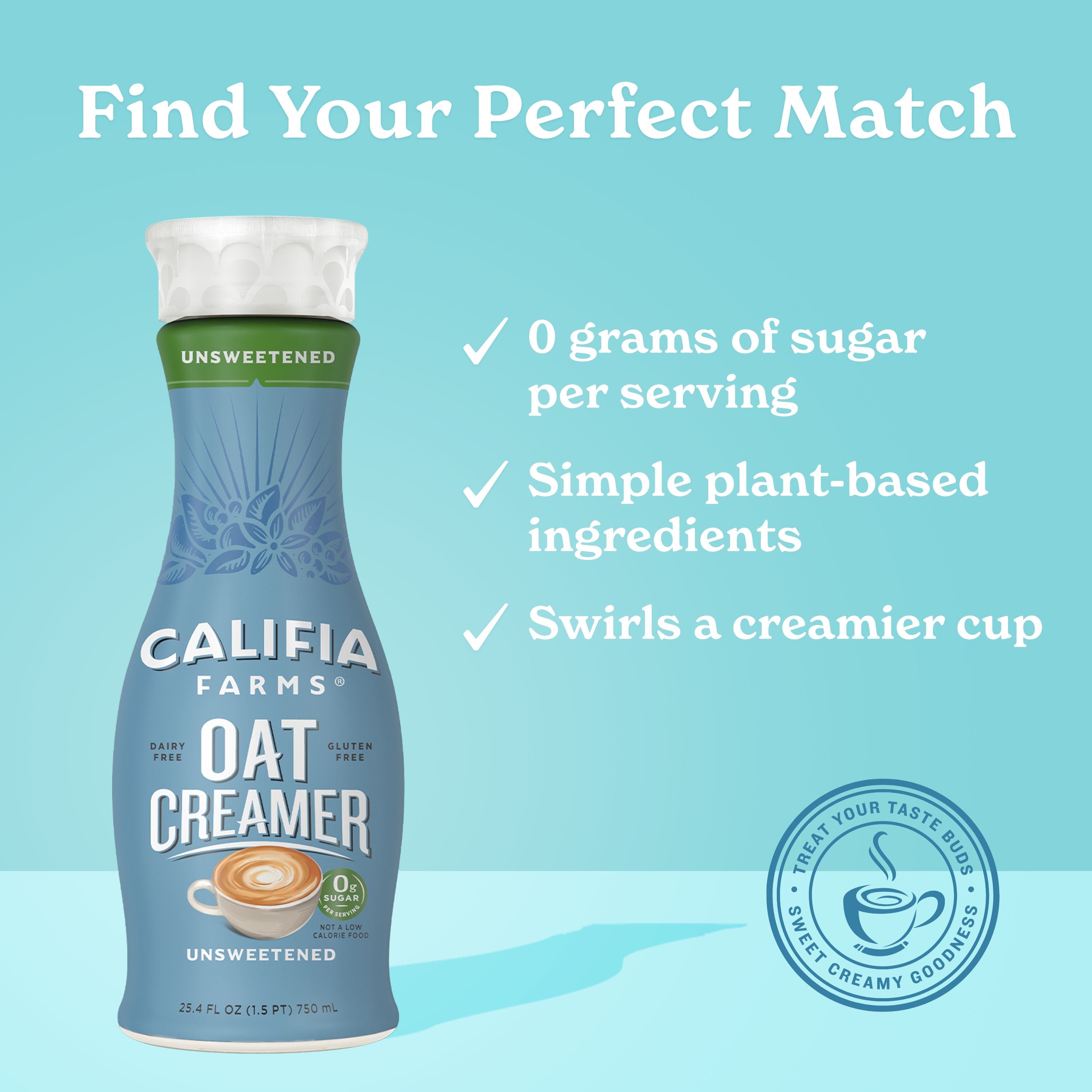 Califia Farms | Unsweetened Oat Milk Coffee Creamer