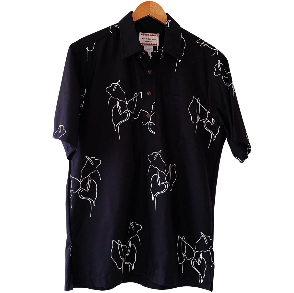 Men's Aloha Shirt - Black Anthurium – HOLOHOLO SURF