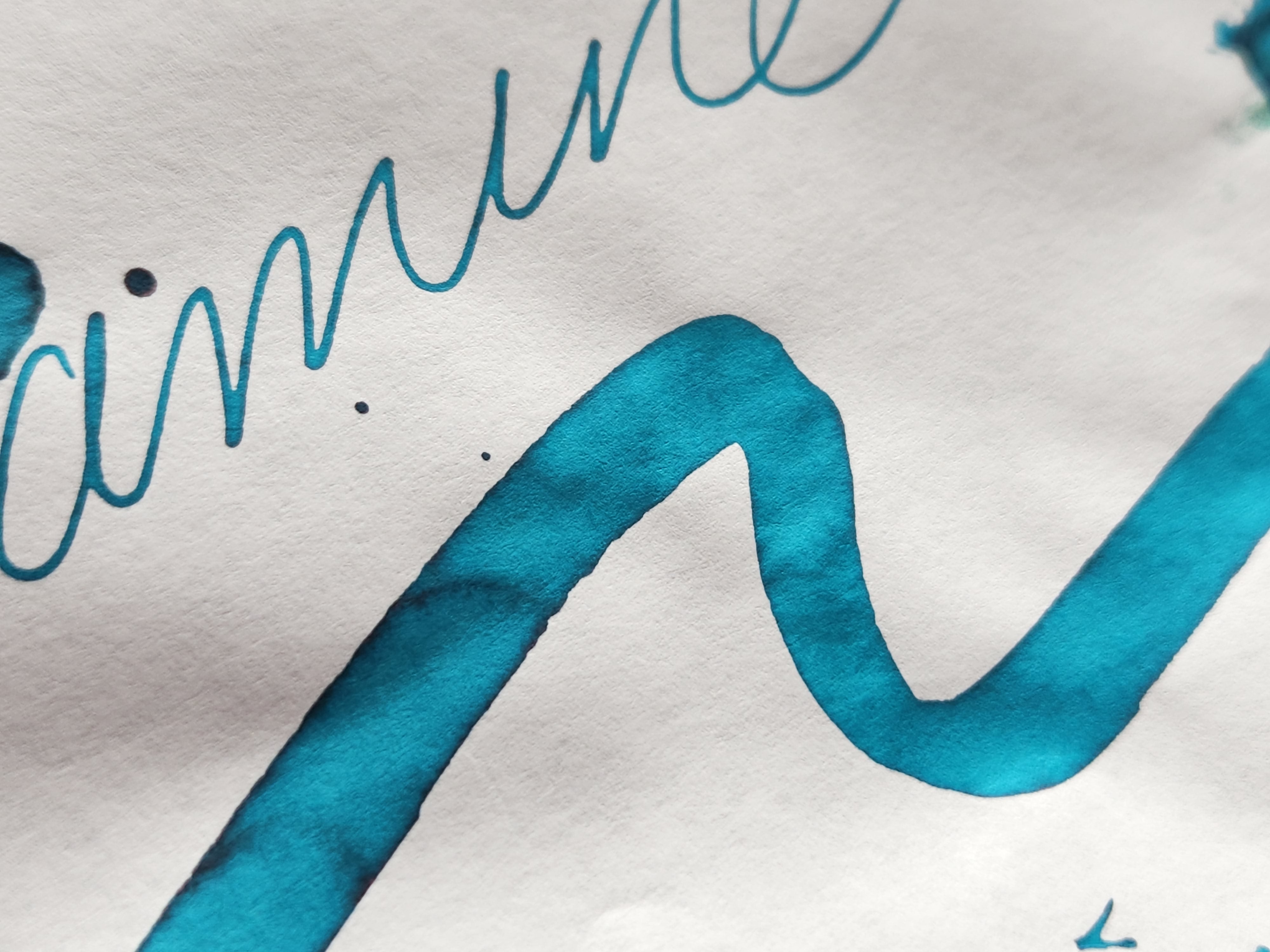 Close-up writing sample of Diamine Marine fountain pen ink