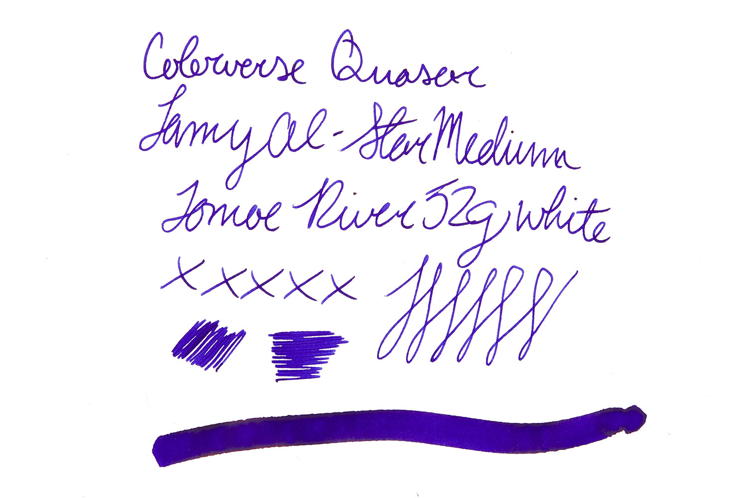 Colorverse Quasar Writing Sample on Tomoe River Paper