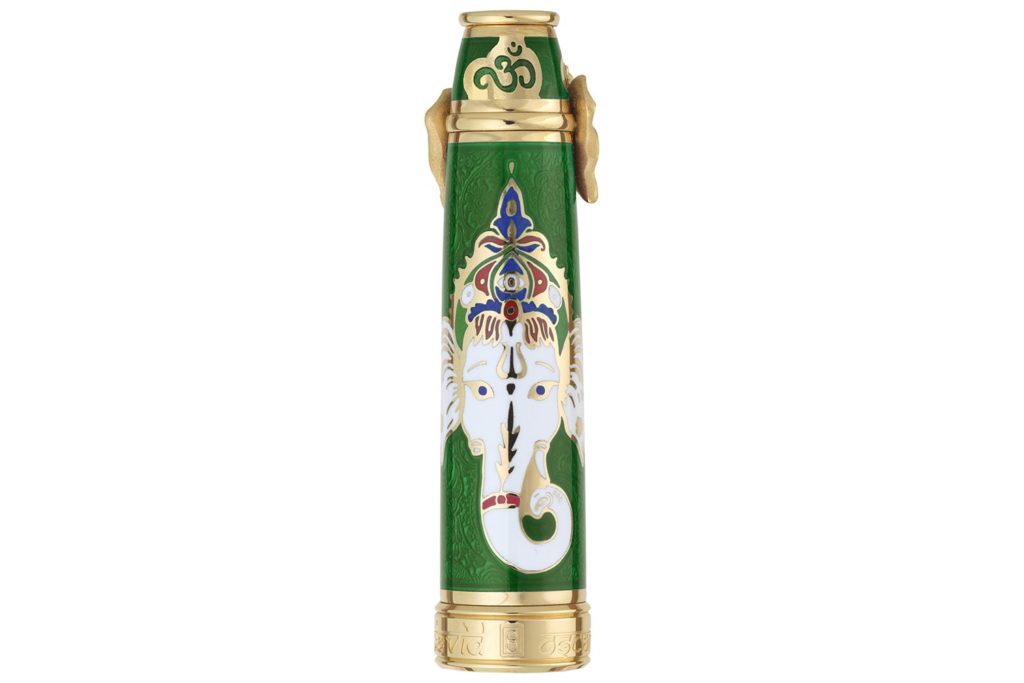 David Oscarson Lord Ganesha Cap Detail - Emerald Green/Gold