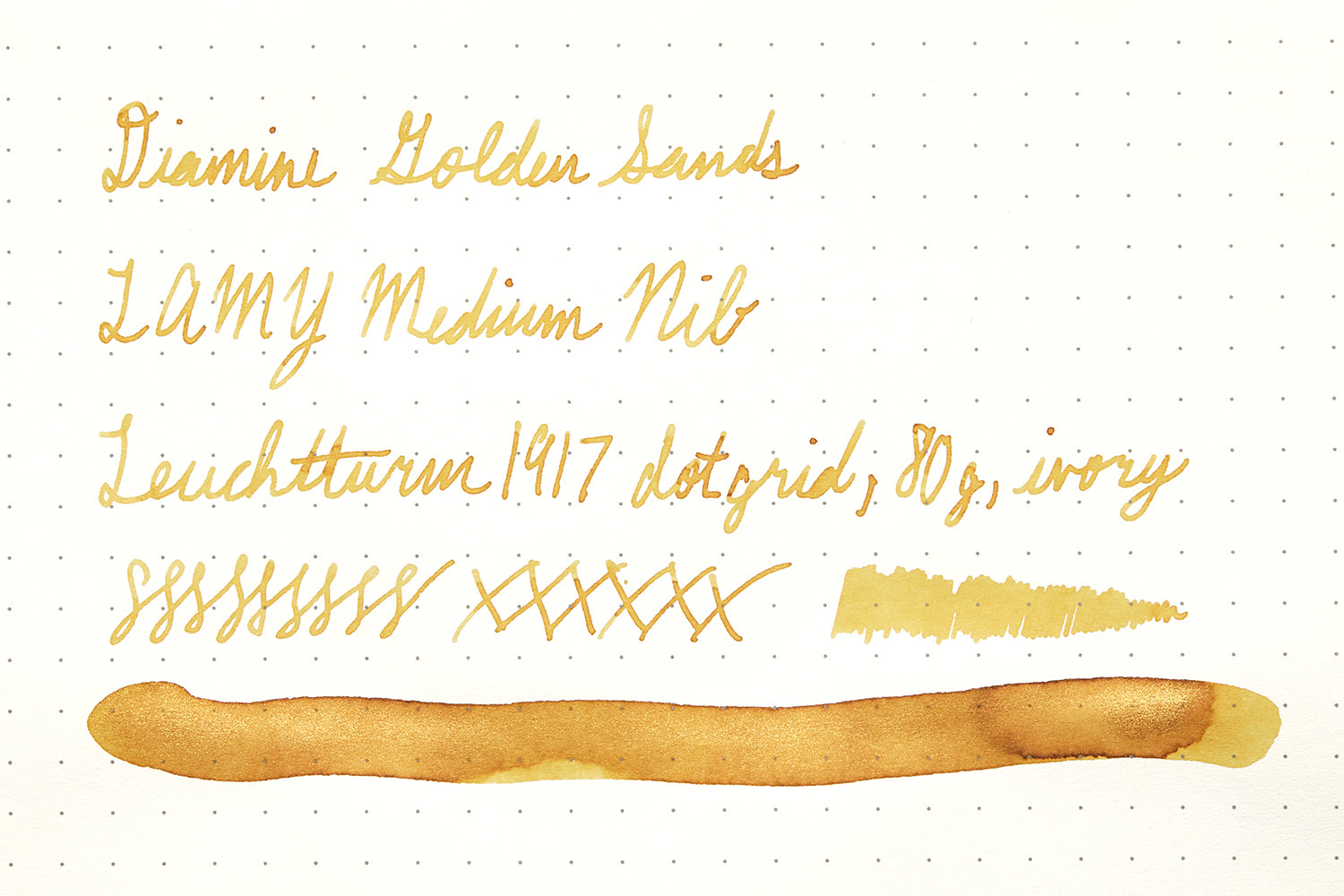 Diamine Golden Sands Writing Test on Leuchtturm1917 ivory paper