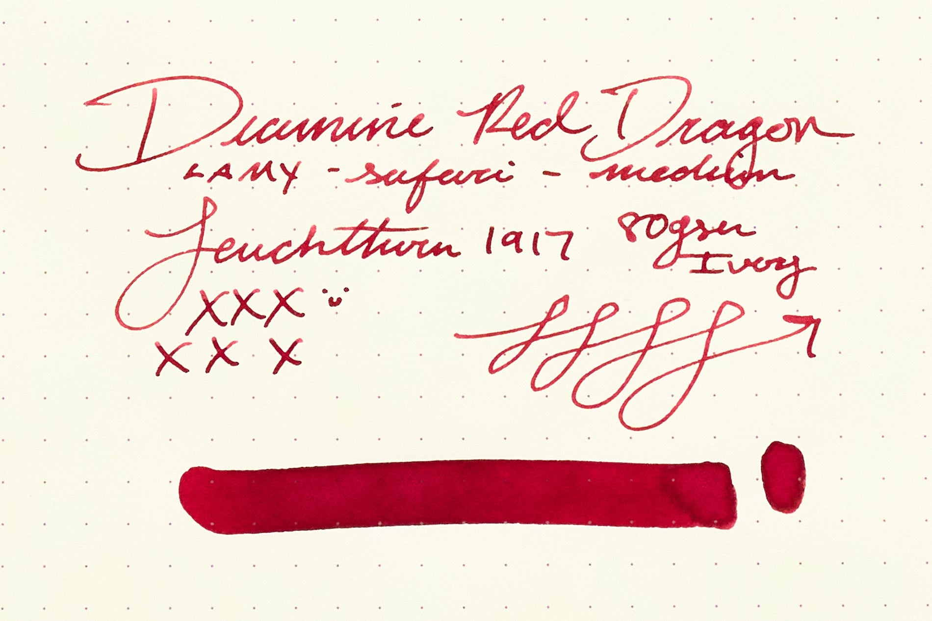 Diamine Red Dragon on Leuchtturm1917  paper