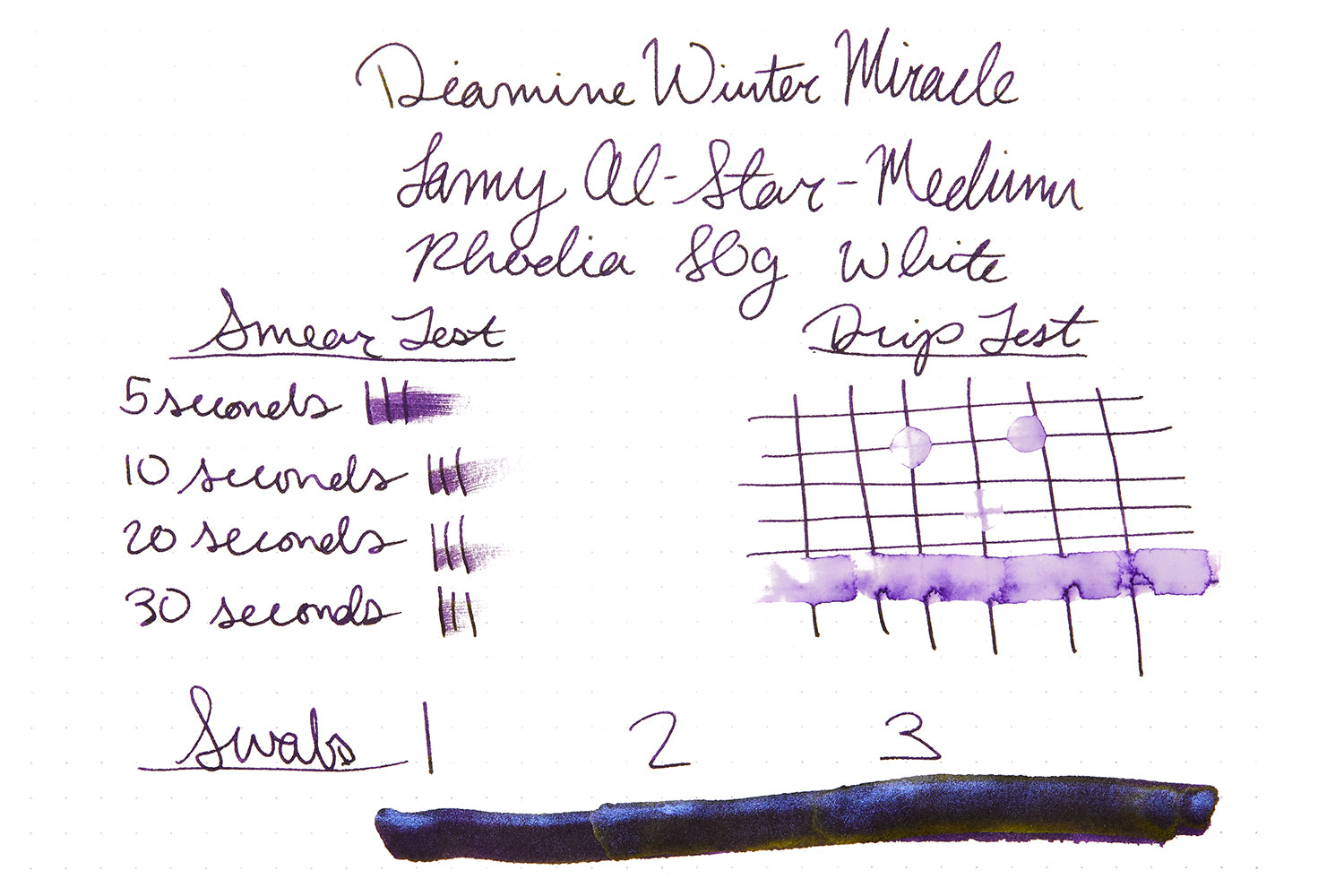 Diamine Winter Miracle ink review on Rhodia paper
