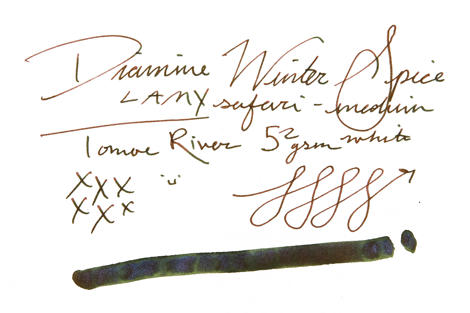 Diamine Winter Spice on Tomoe River paper