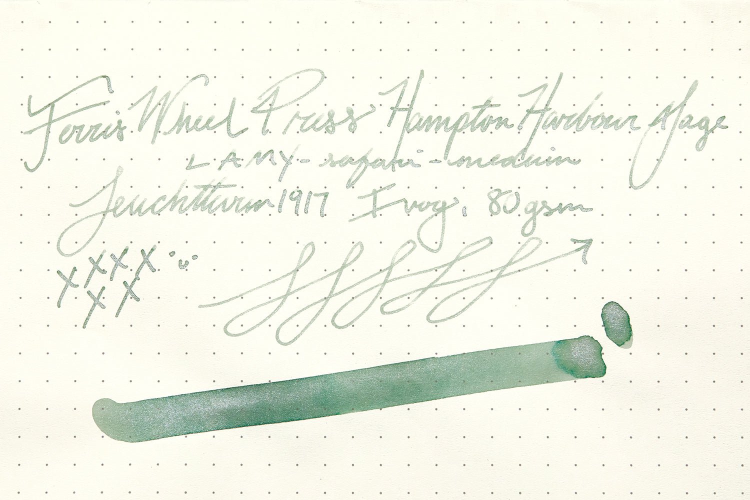 Ferris Wheel Press Hampton Harbour Sage ink review