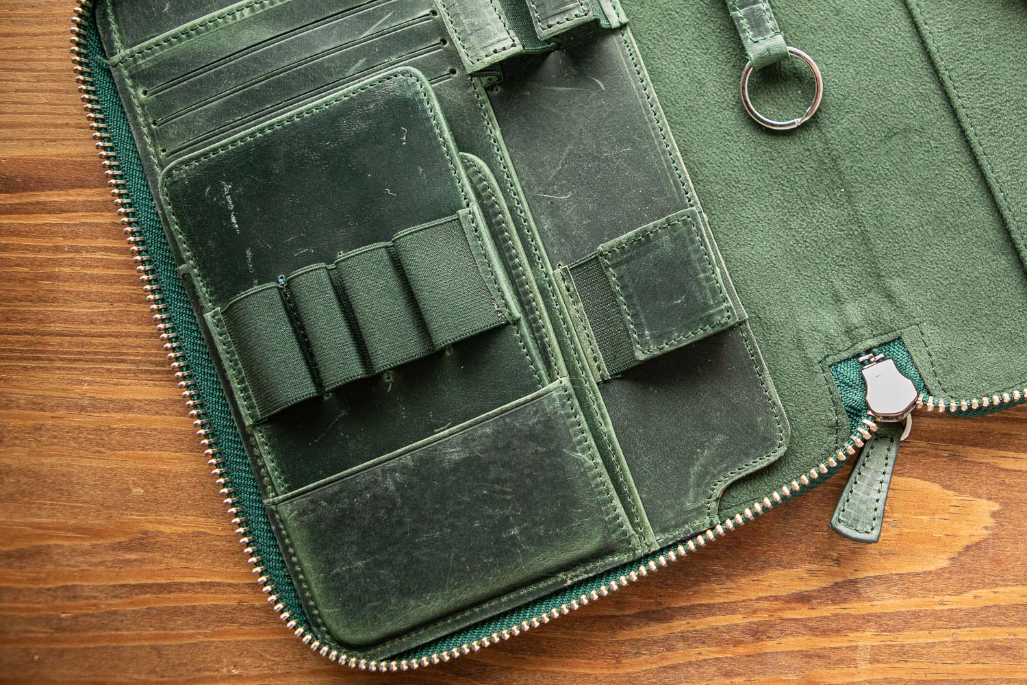 Interior of Galen Leather Notebook folio