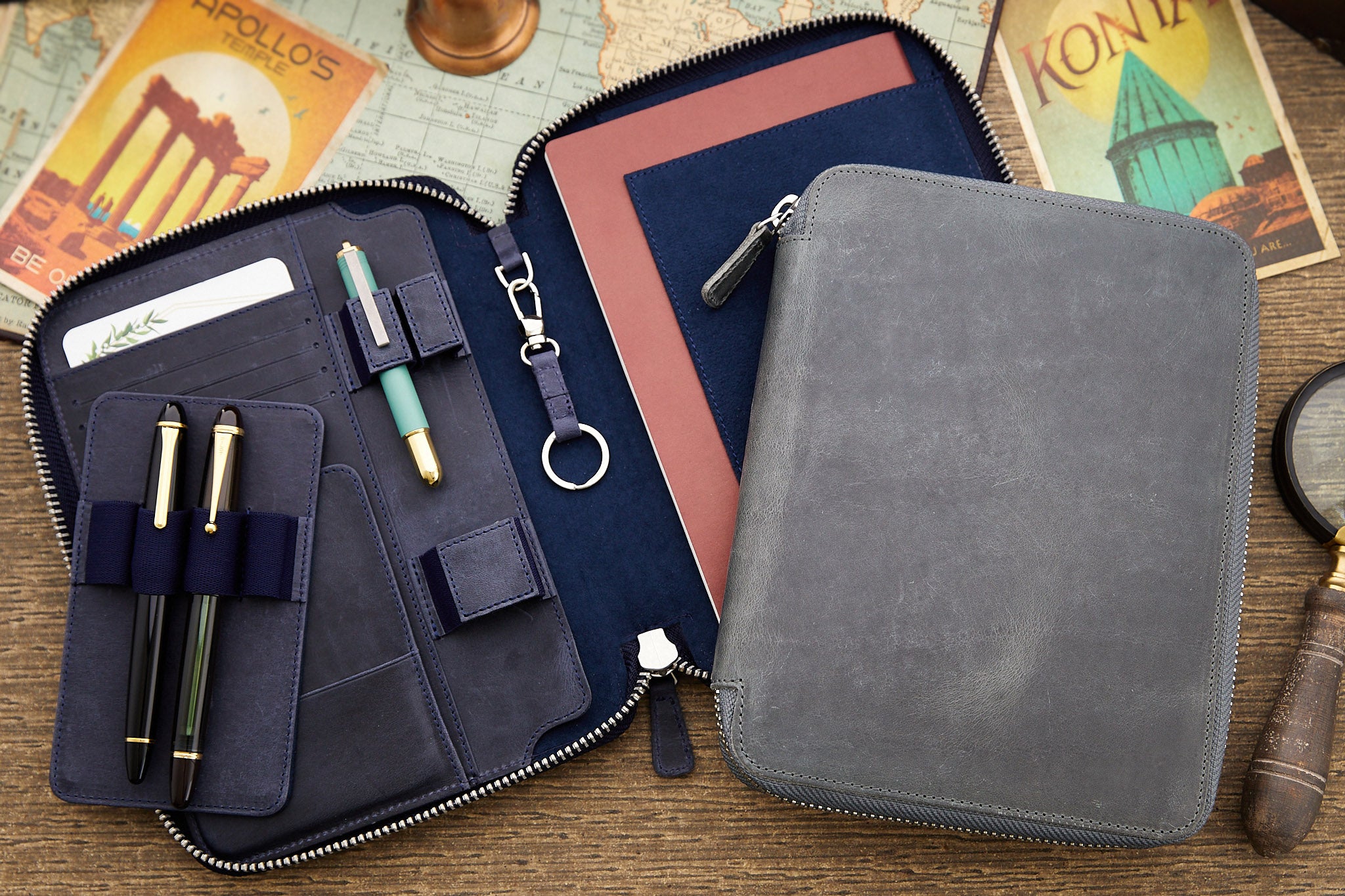 Galen Leather Notebook Folio Pen Cases