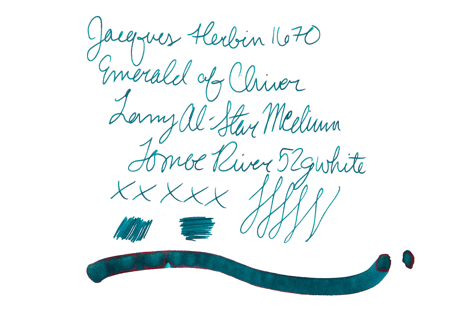 Jacques Herbin Emerald of Chivor ink review on Tomoe River paper.