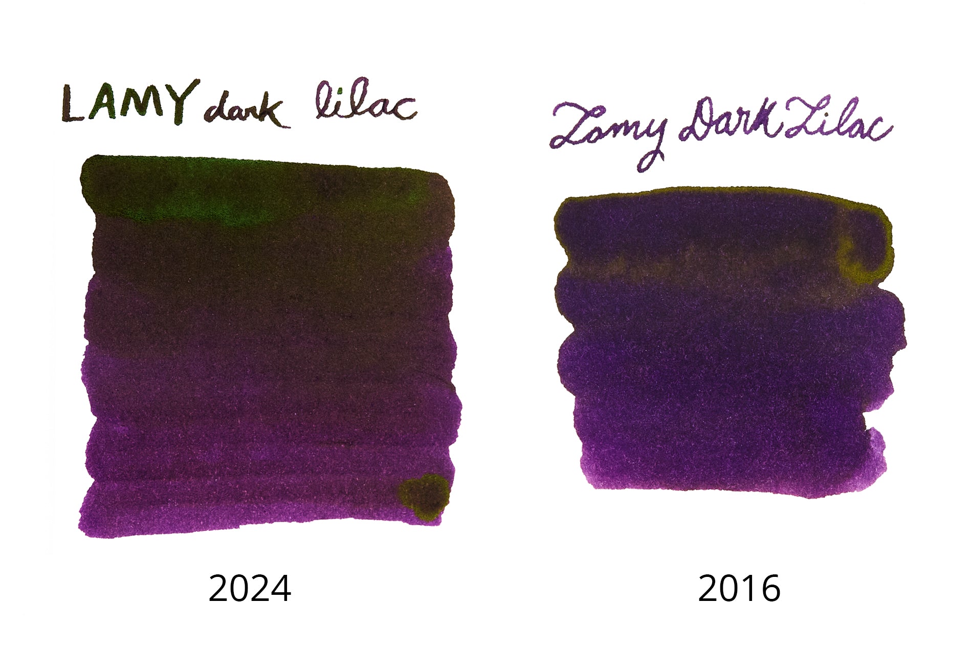 LAMY dark lilac ink comparison