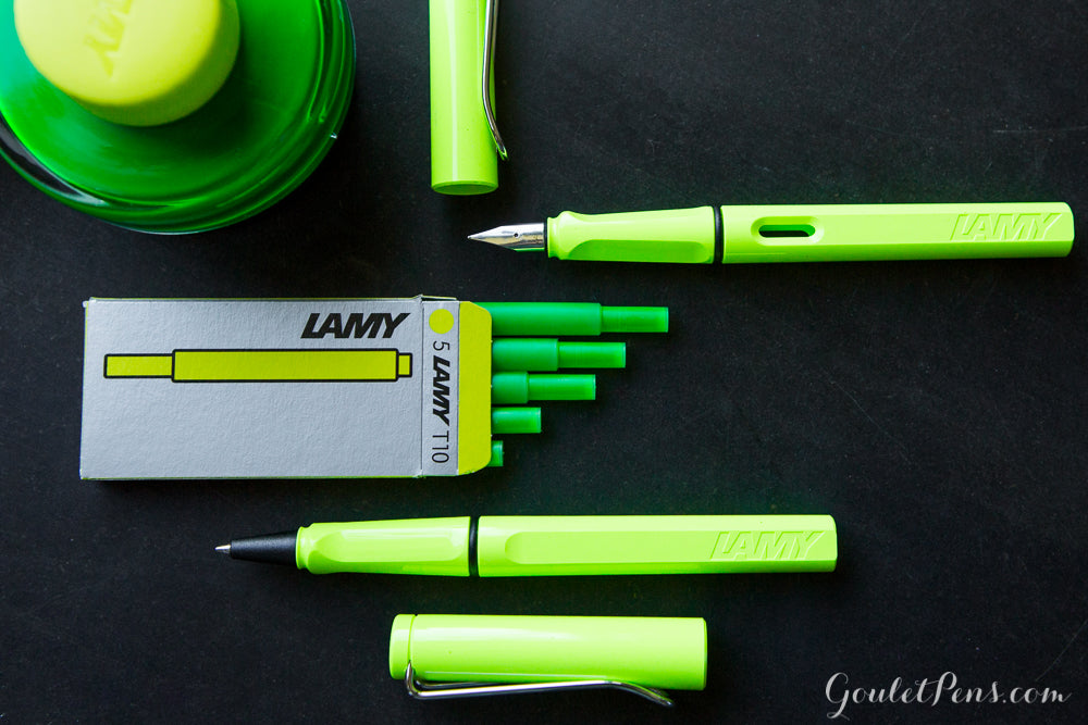 LAMY Safari NeonLime fountain pen and ink