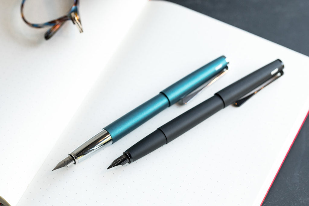 LAMY Studio Aquamarine and LX Black fountain pens