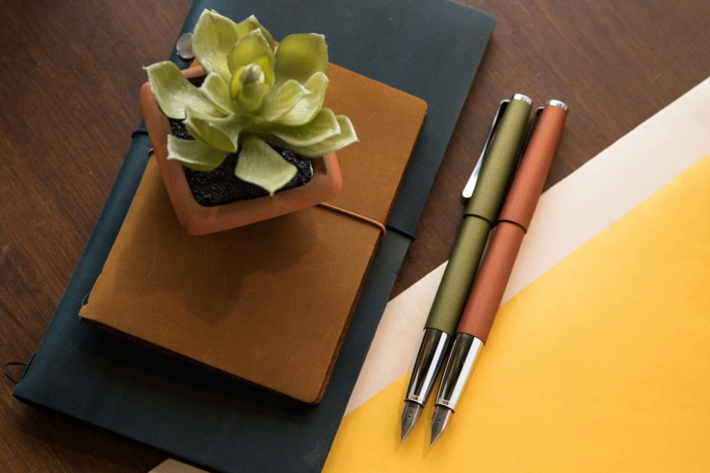 LAMY Studio Olive and Terracotta fountain pens