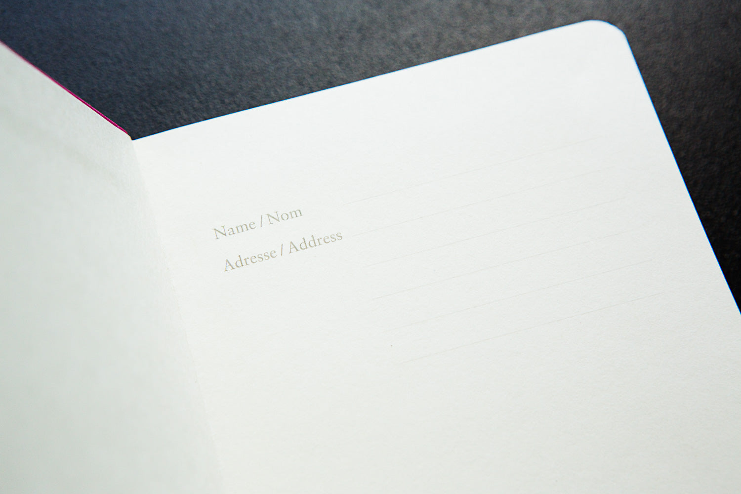Name and Address format in a notebook
