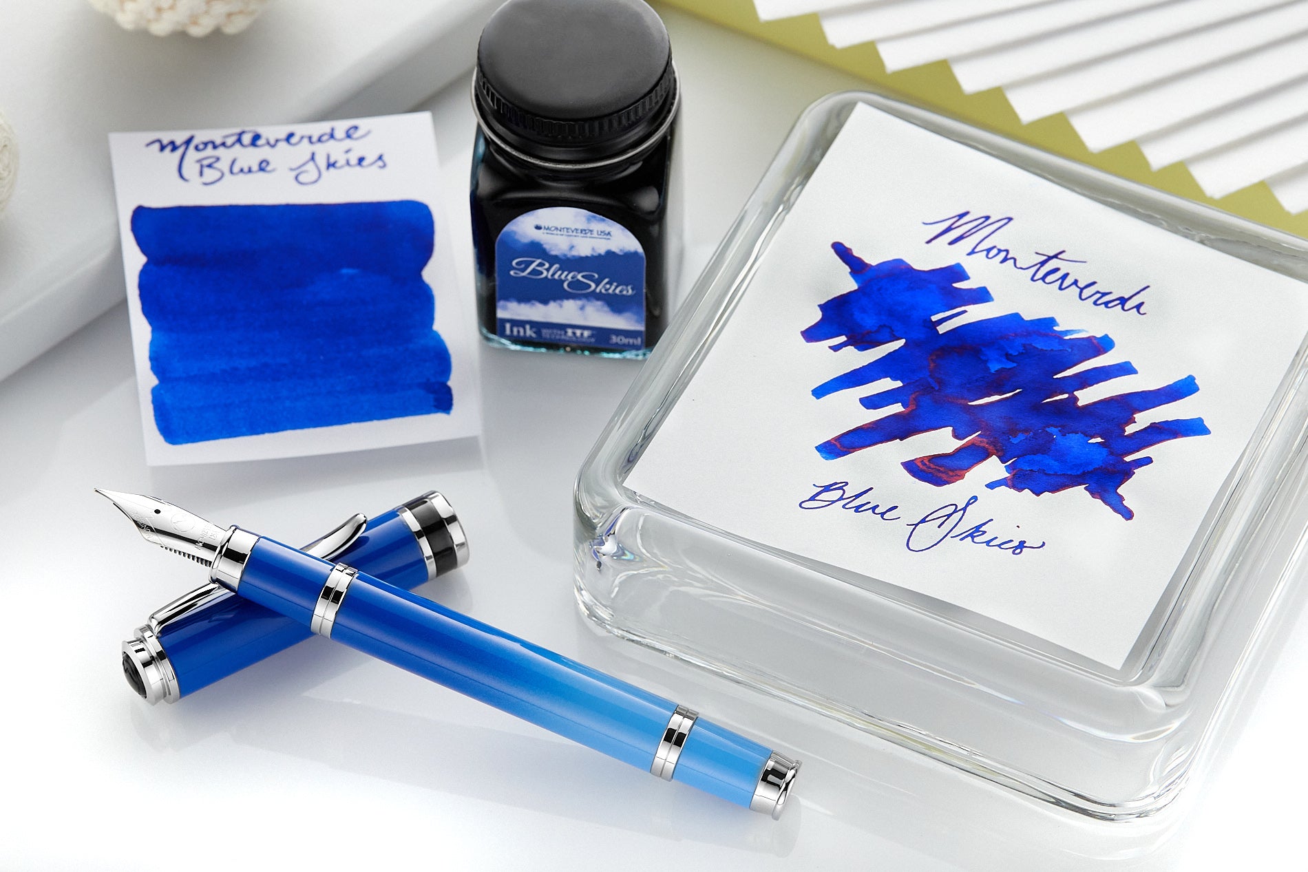 Monteverde Innova Blue Skies Fountain Pen Set