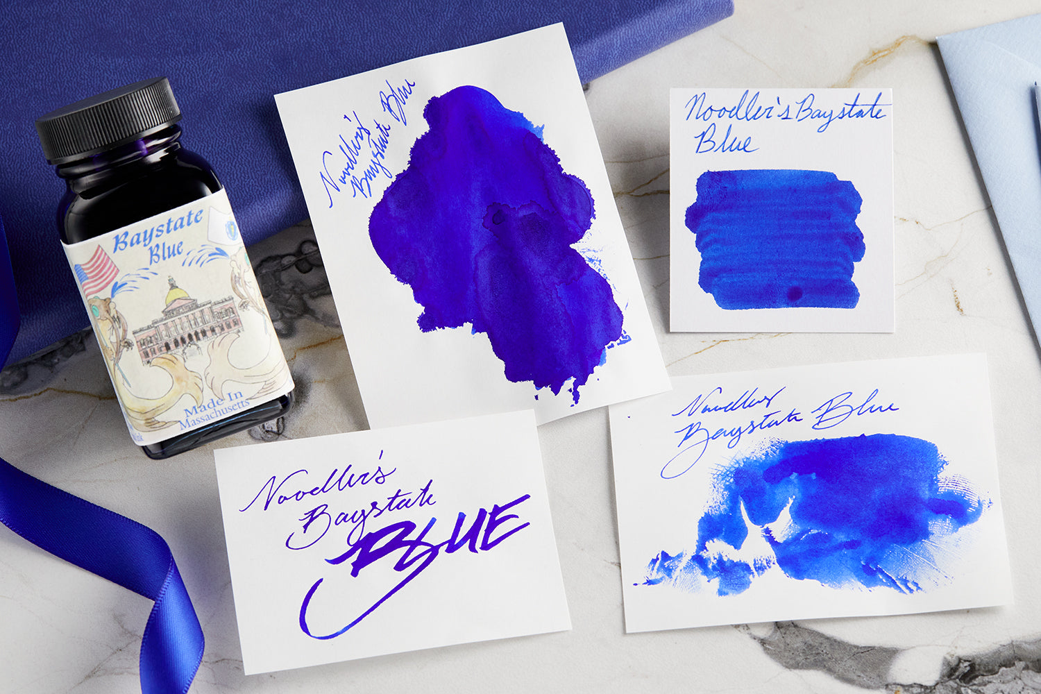 Noodler's Baystate Blue with examples