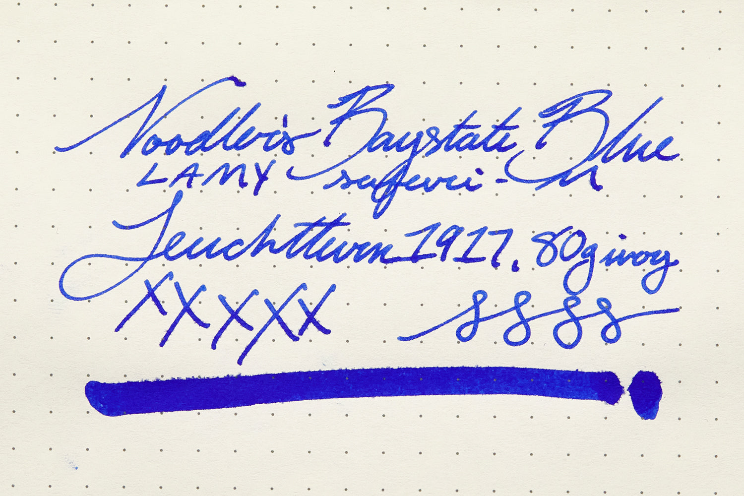 Noodler's Baystate Blue Ink review on Leuchtturm1917