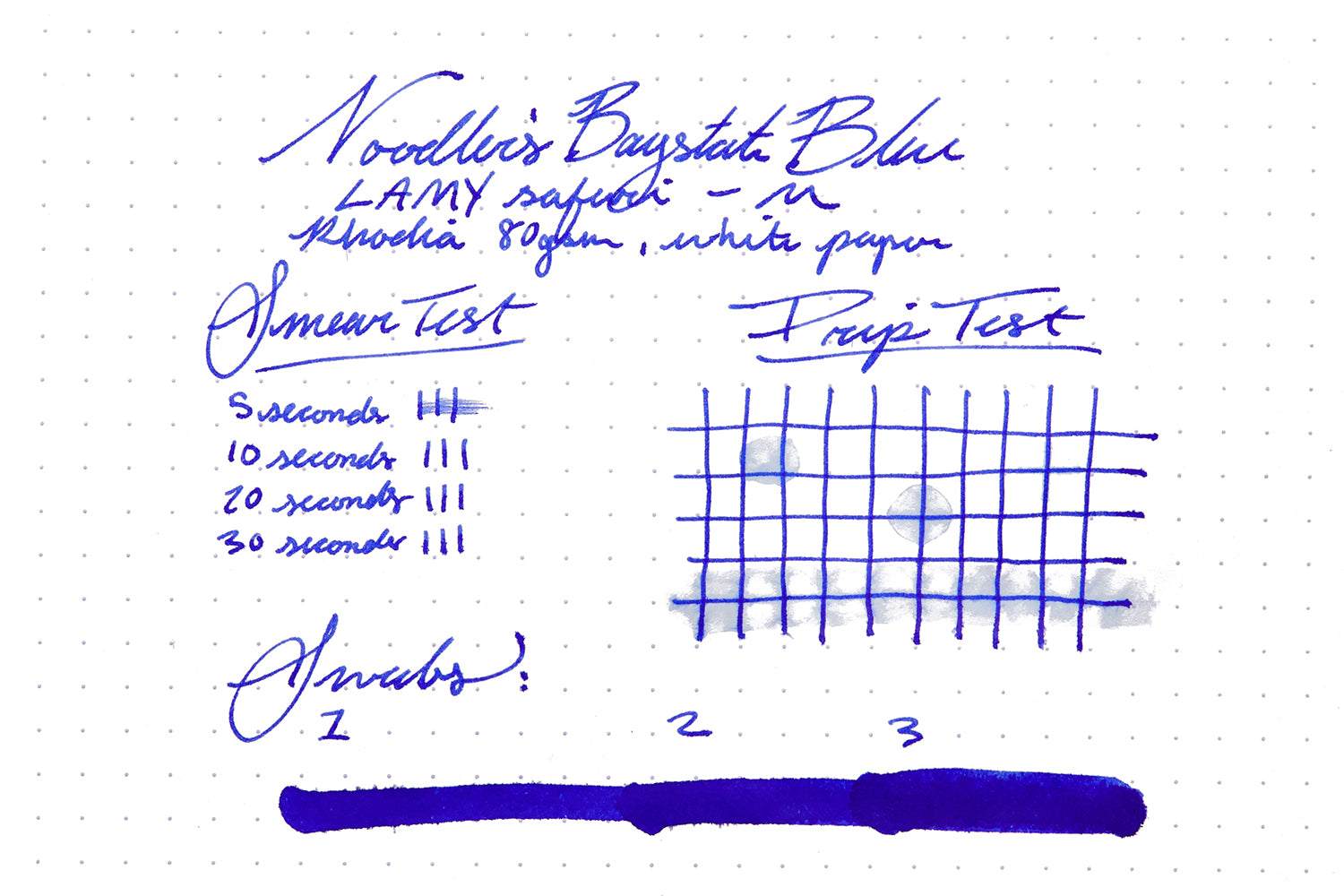 Noodler's Baystate Blue Ink review on Rhodia