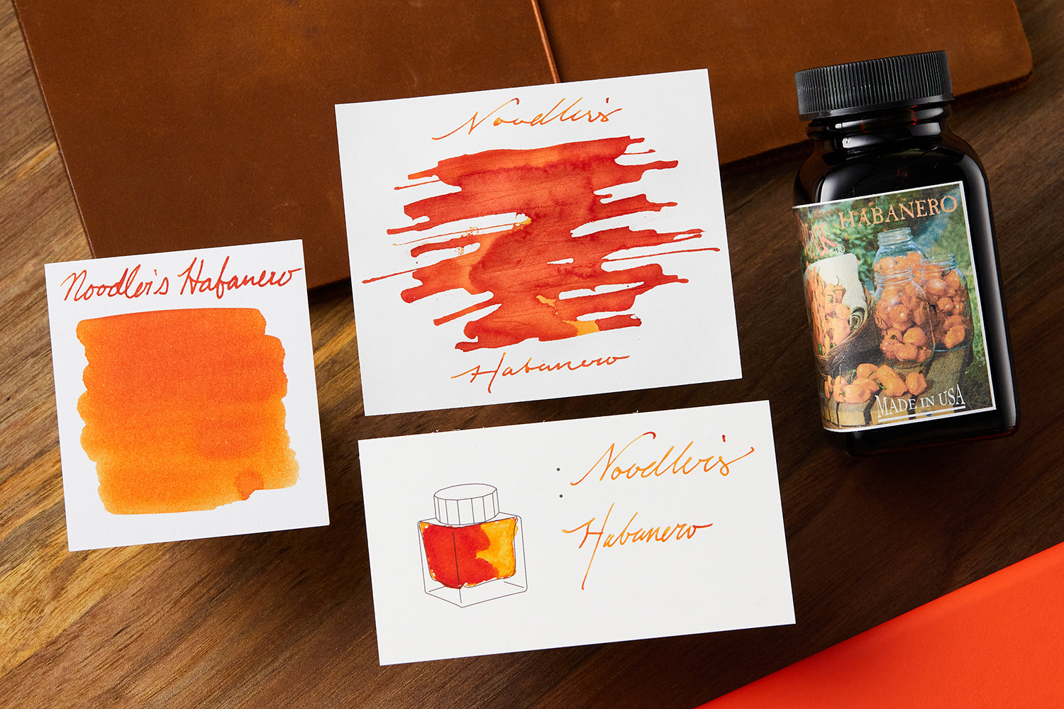 Noodler's Habanero ink of various papers