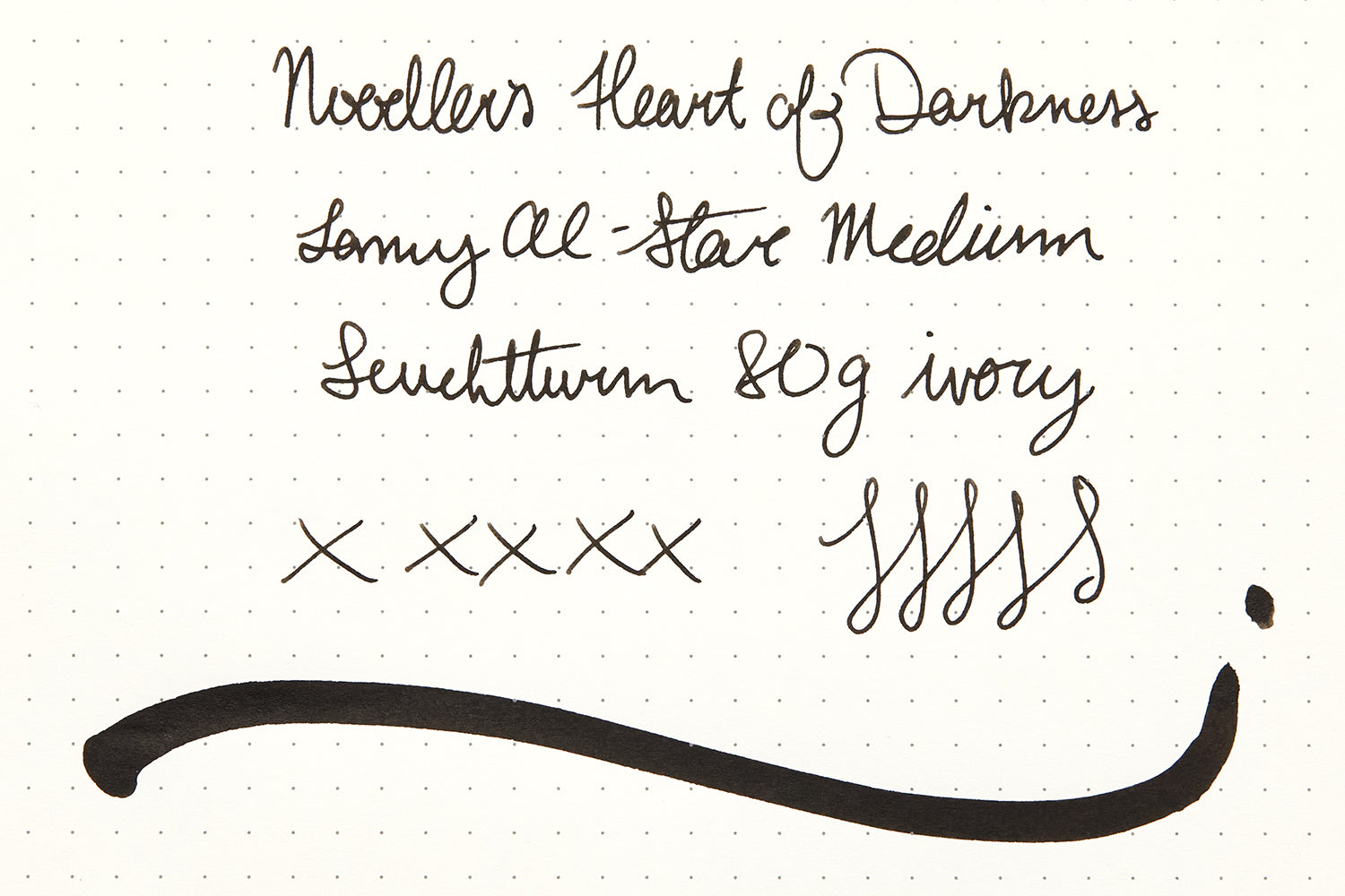 Noodler's Heart of Darkness Leuchtturm Writing Sample
