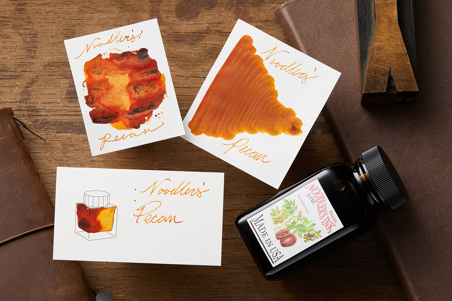 Noodler's Pecan on various papers