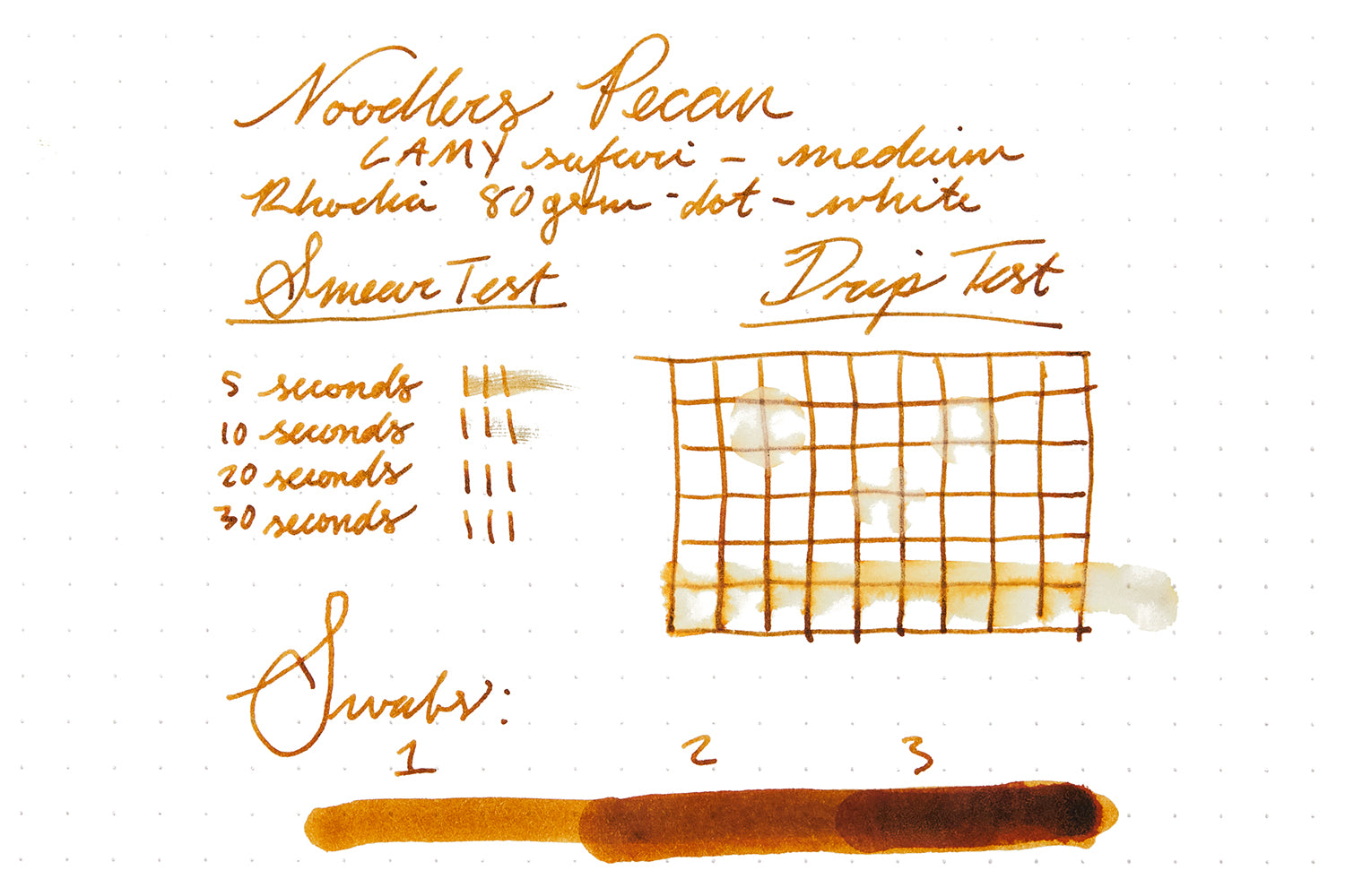 Noodler's Pecan ink writing test on Rhodia