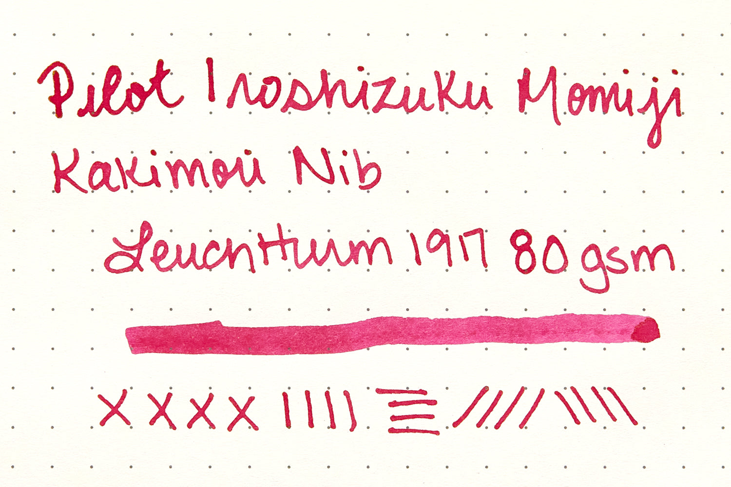 Pilot Iroshizuku Momiji fountain pen ink writing samples