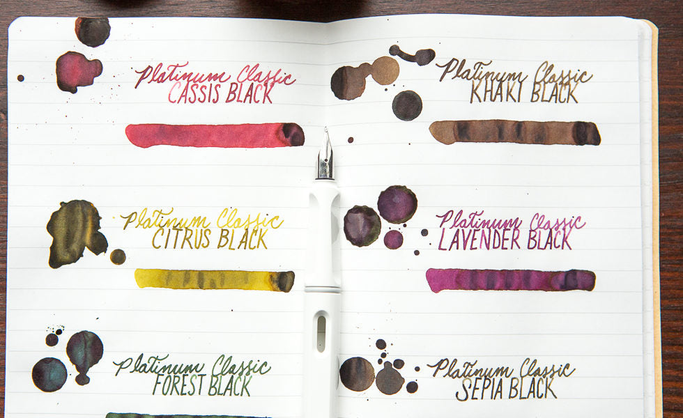 Notebook of ink swabs in 6 different colors