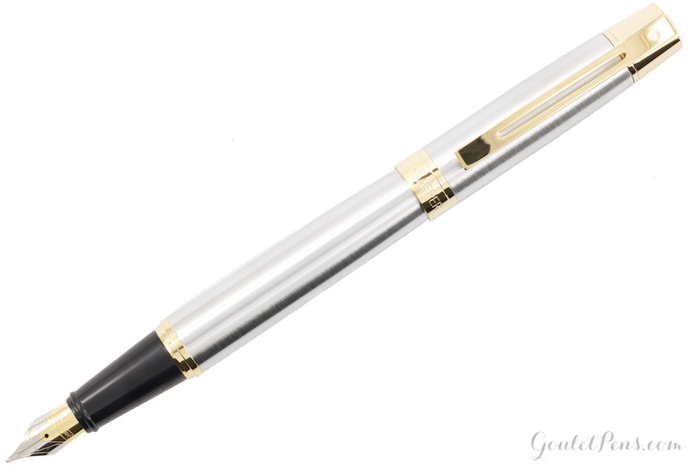 Sheaffer 300 Brushed Chrome with Gold Trim