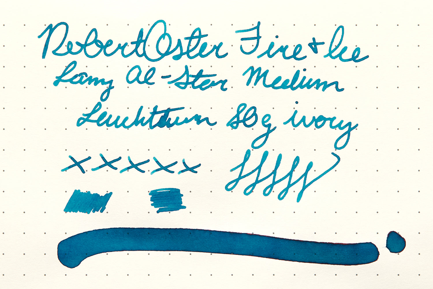 Robert Oster Fire & Ice ink review on Leuchtturm paper
