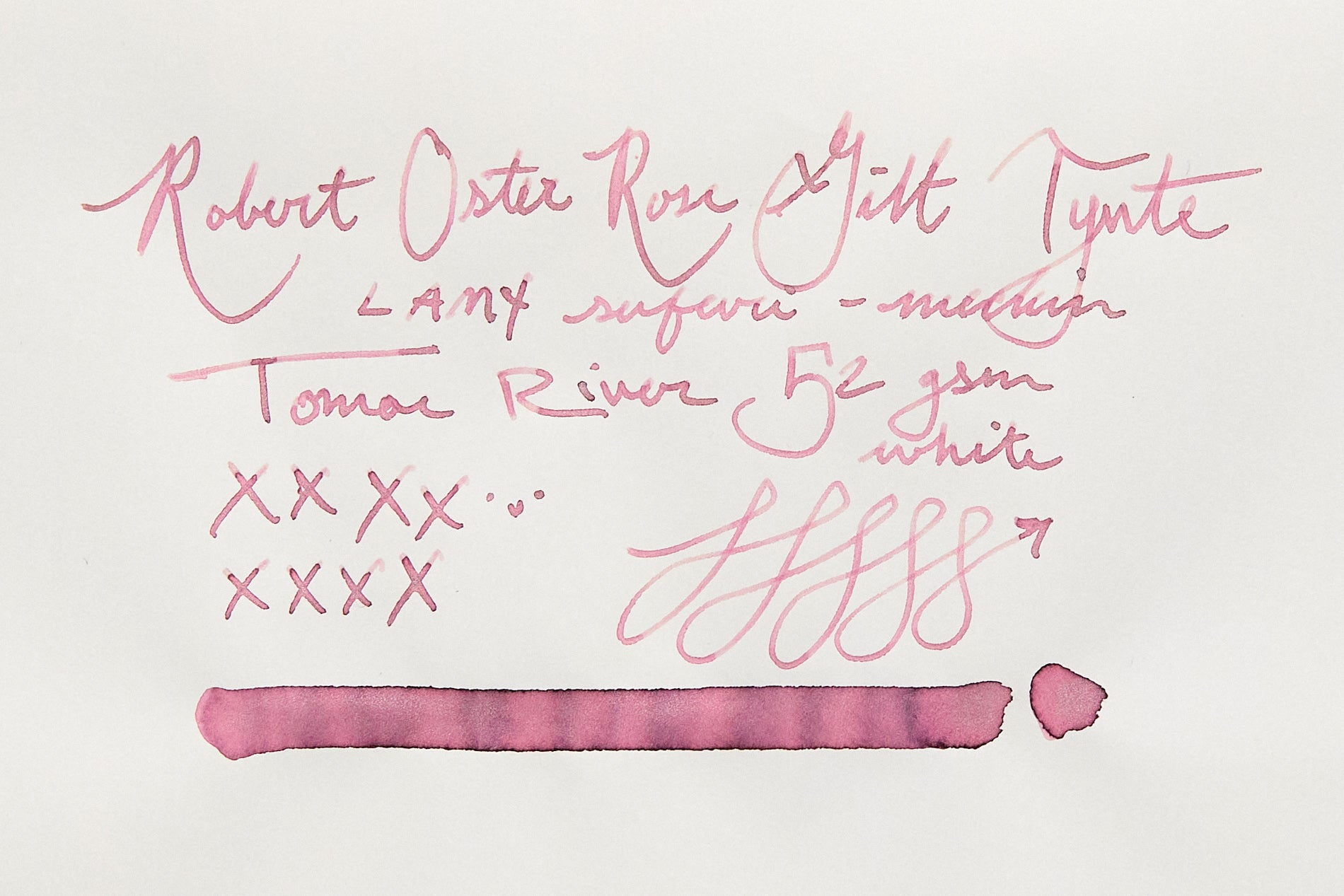 Robert Oster Rose Gilt Tynte on Tomoe River paper