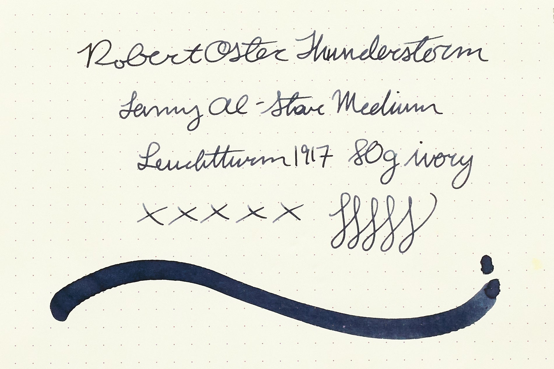 Robert Oster Thunderstorm Ink Review on Dot Grid