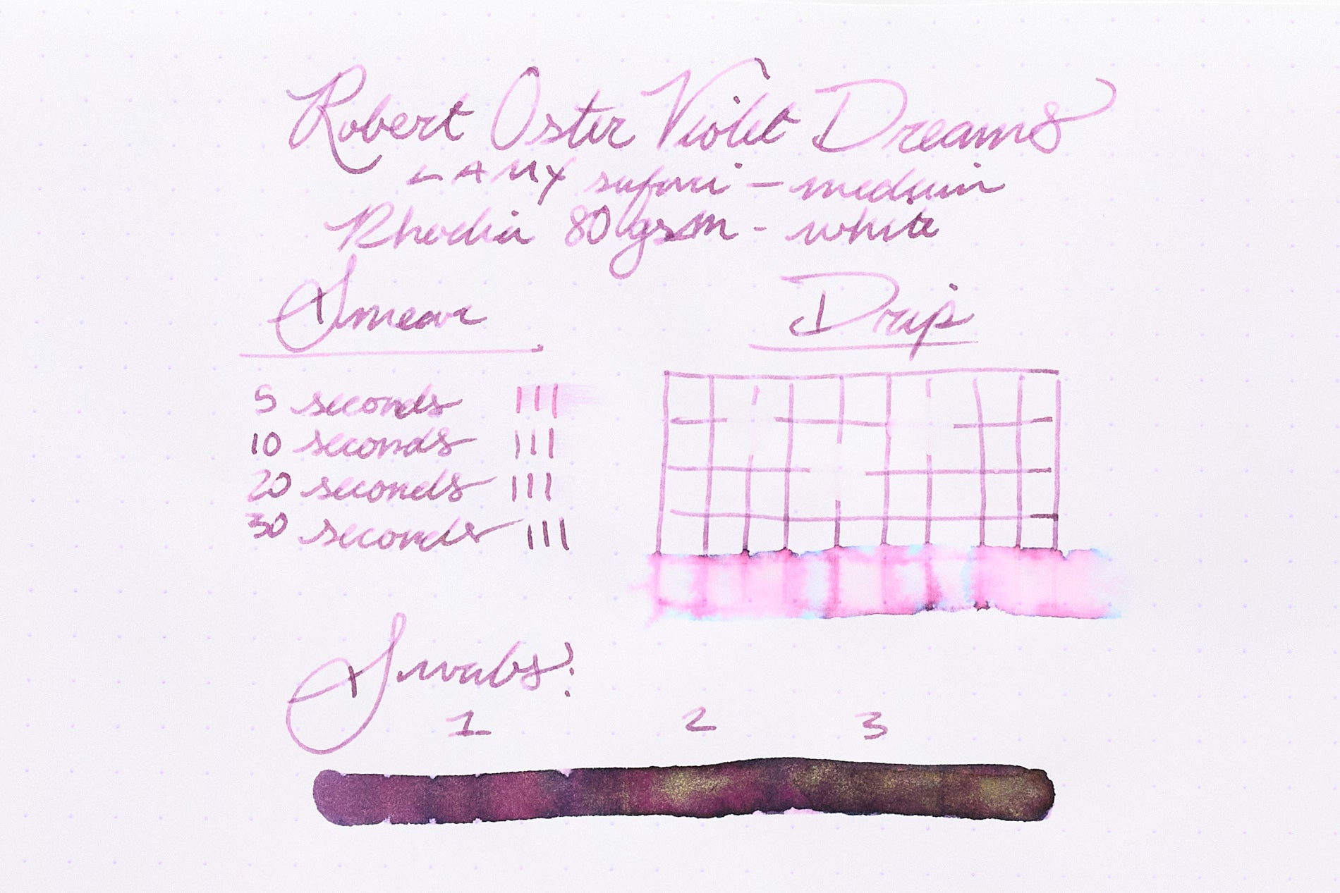 Robert Oster violet Dreams on Rhodia Paper