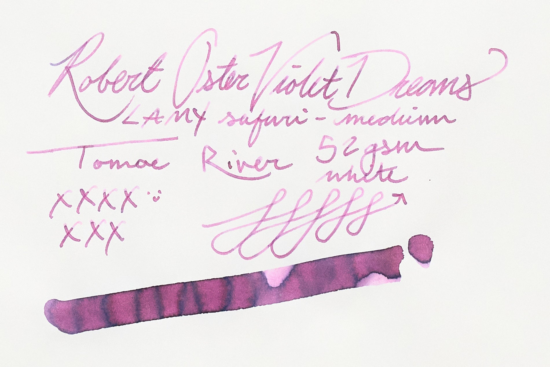 Robert Oster violet Dreams on Tomoe river Paper