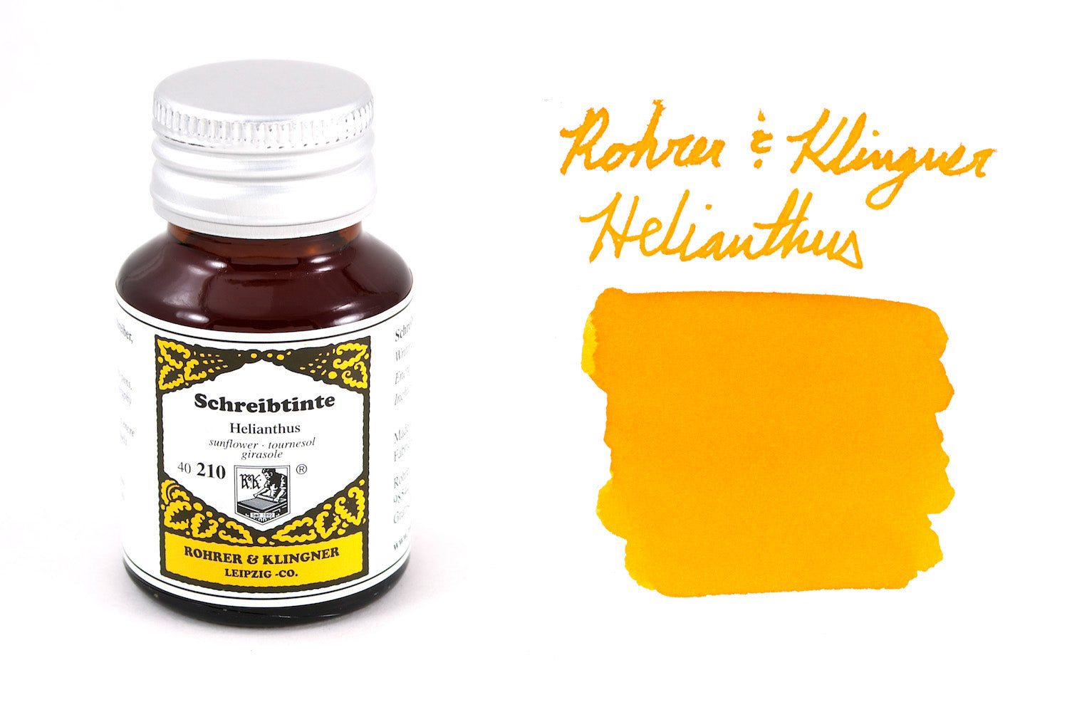 Rohrer & Klingner Helianthus yellow bottled fountain pen ink