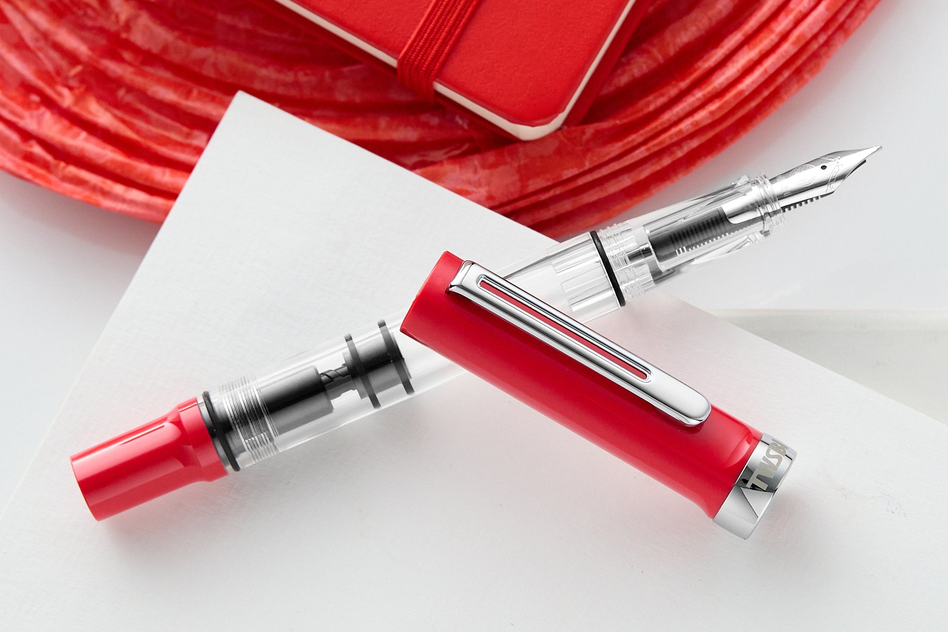 TWSBI ECO in Rosso on white background with red accents