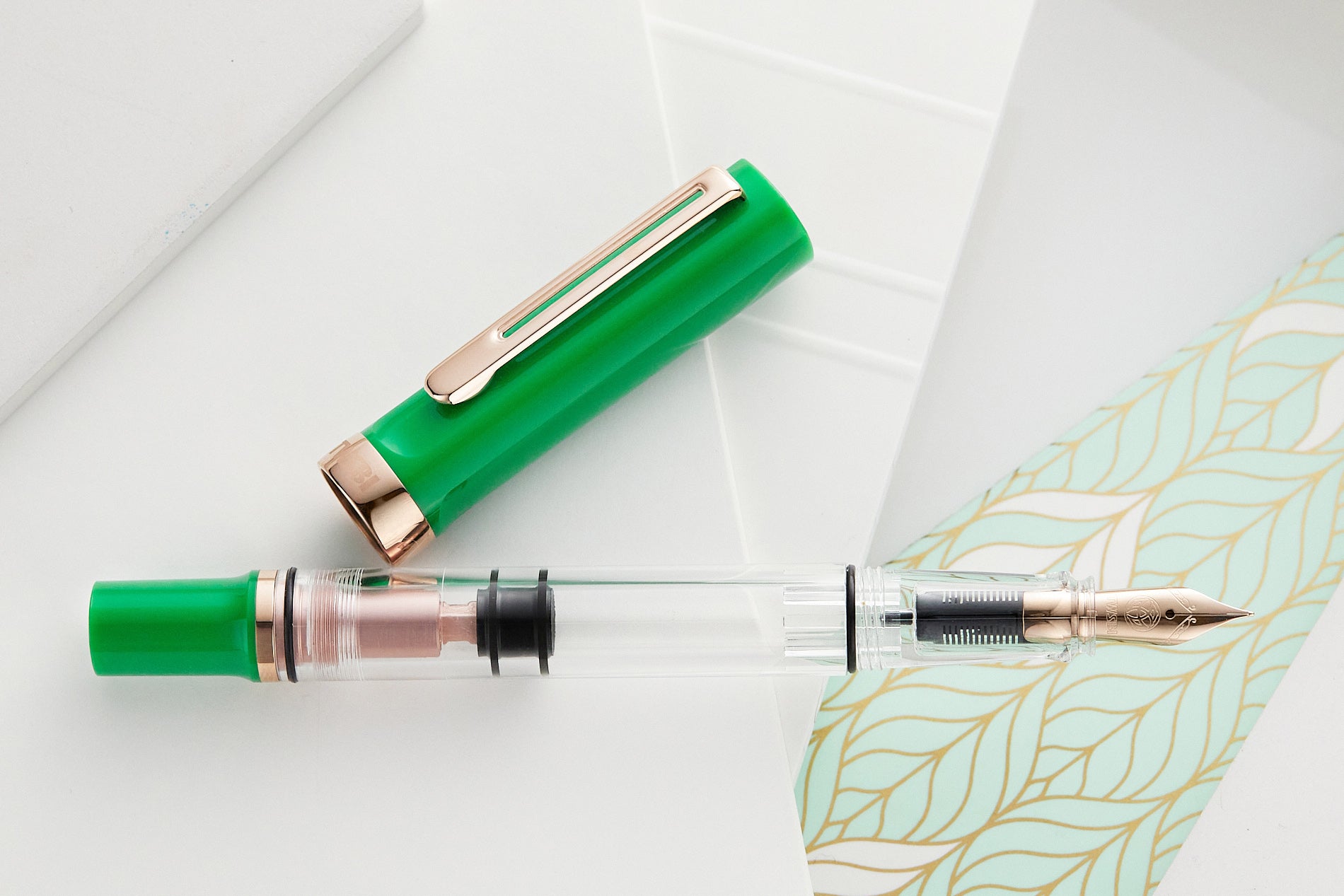 TWSBI ECO-T Fountain Pen Set - Royal Jade Rose Gold