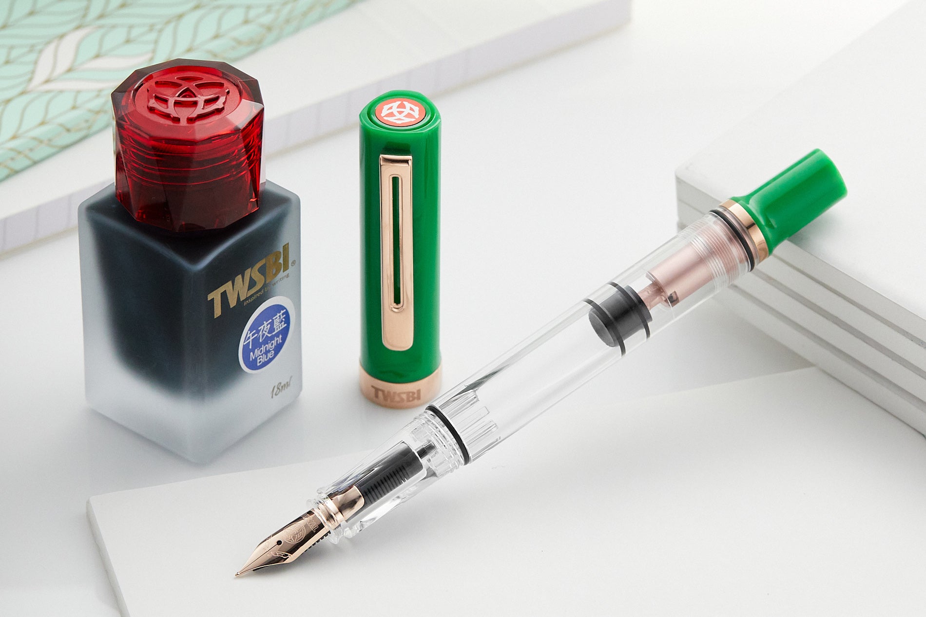 TWSBI ECO-T fountain pen in Royal Jade RoseGold