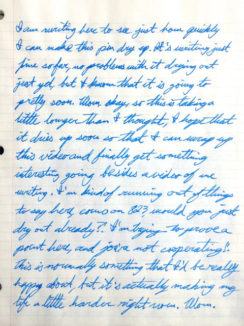 Handwriting on lined paper
