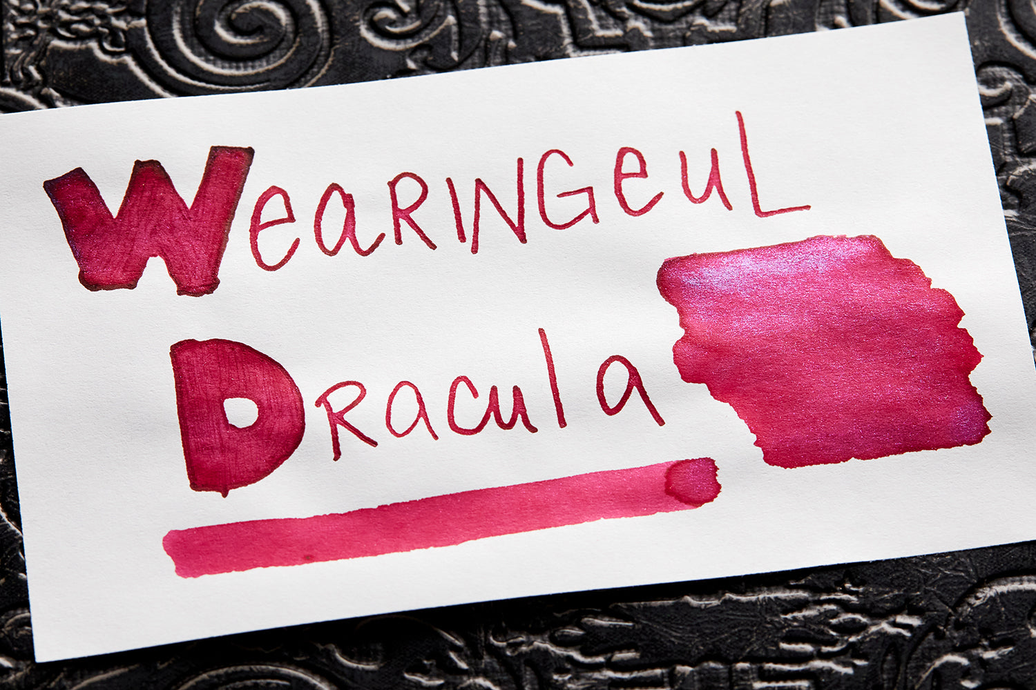 Wearingeul Dracula Fountain Pen Ink writing sample on white paper