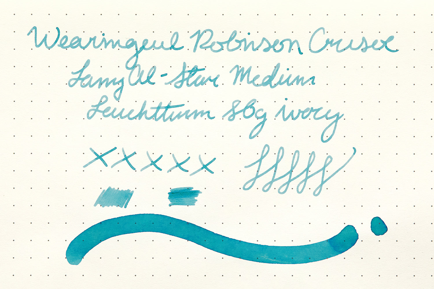 Wearingeul Robinson Crusoe ink review on Leuchtturm Paper