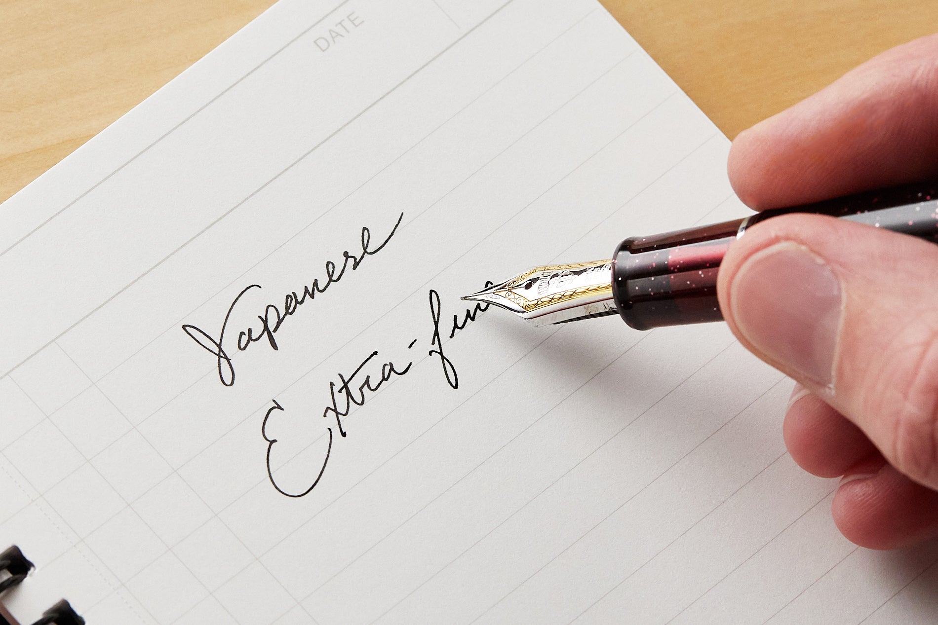 Writing with a Japanese extra-fine fountain pen nib