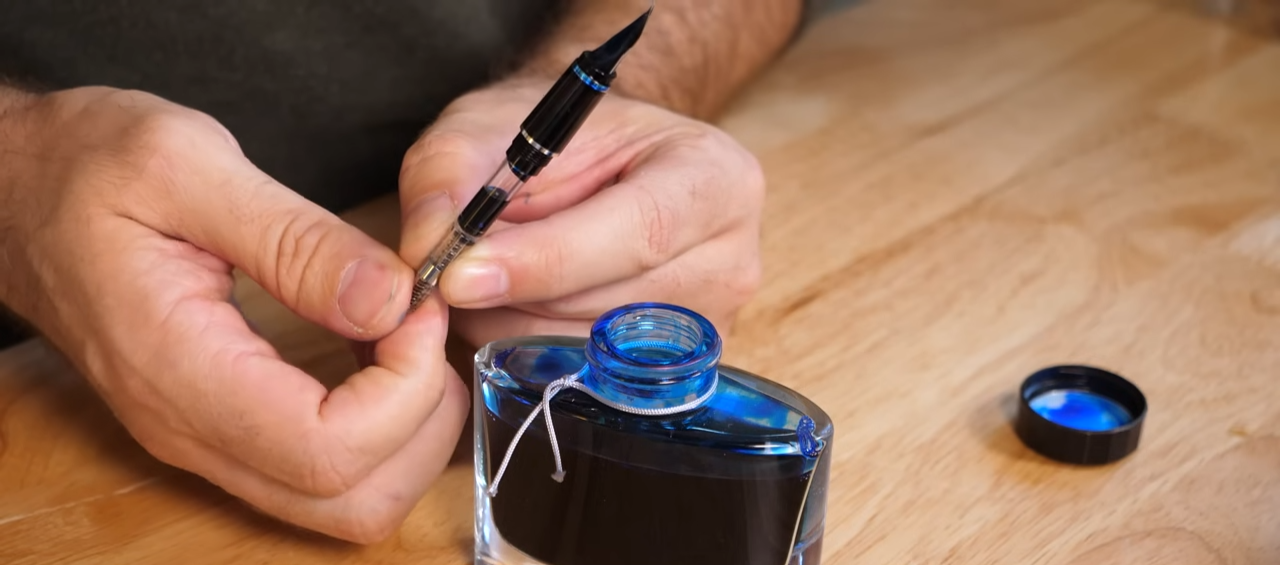 fountain pen converter, ink bottle and cap