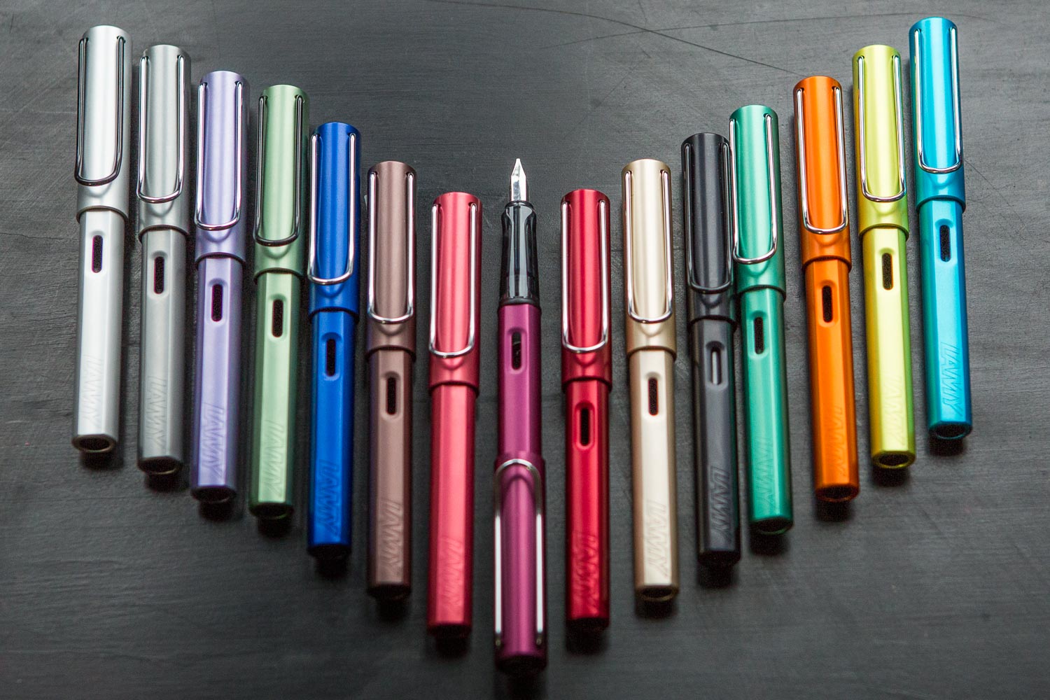 multiple colors of the LAMY AL-Star fountain pens