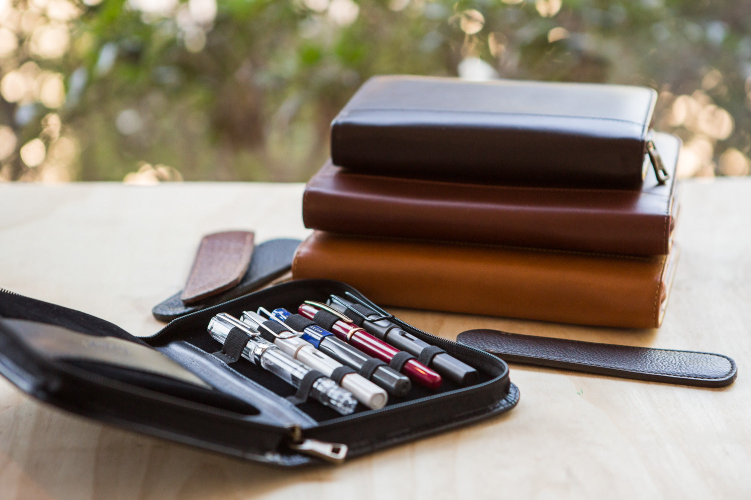 aston leather pen case