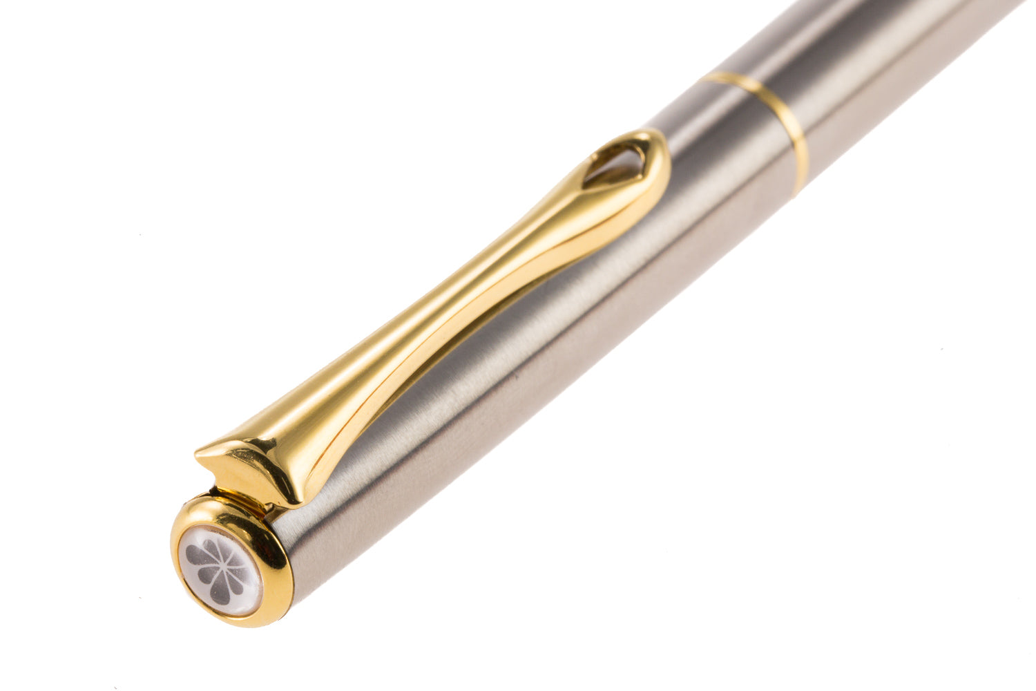 Diplomat Traveller Fountain Pen - Steel Gold - The Goulet Pen Company