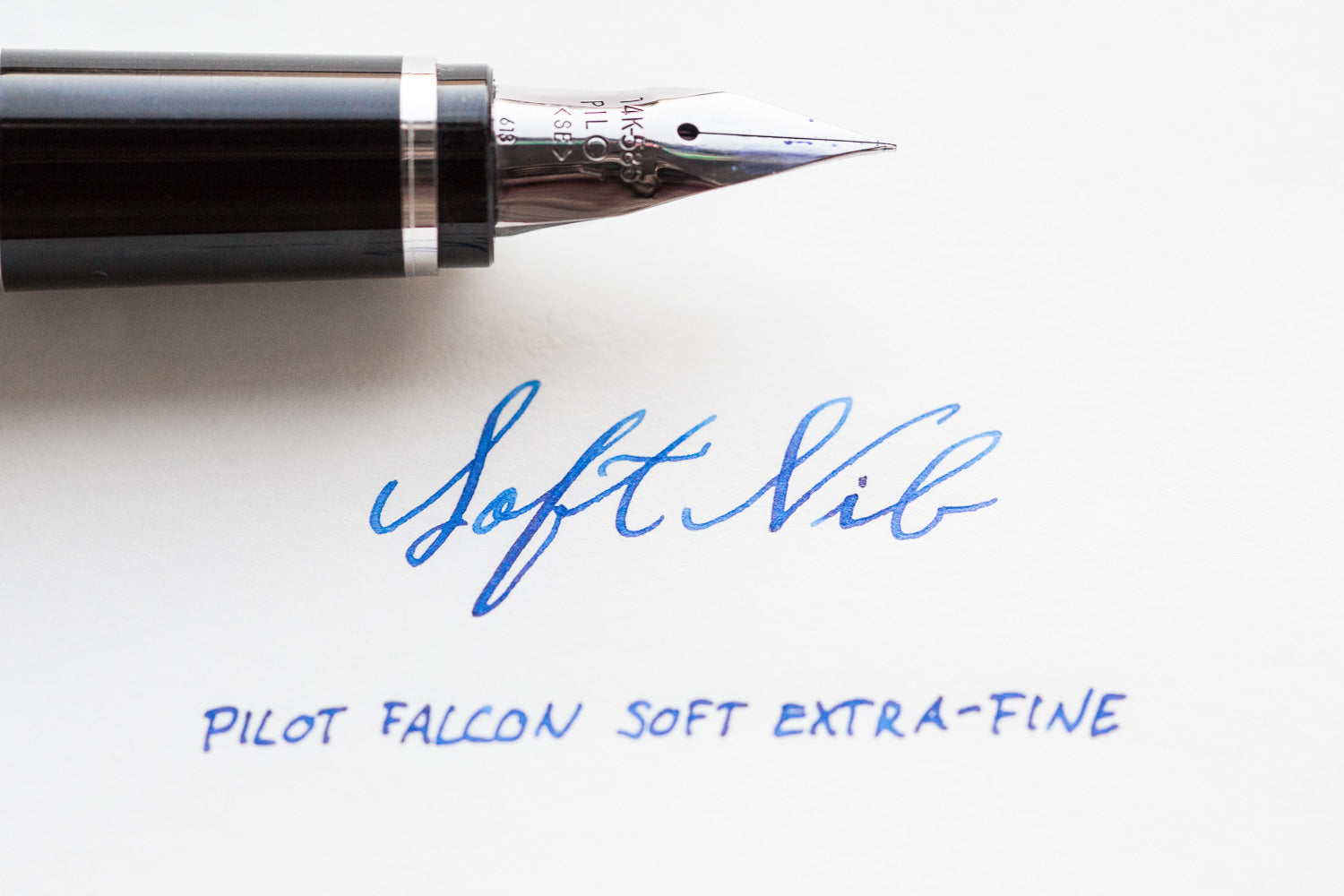 Nationaal volkslied jukbeen Macadam Pilot Falcon Fountain Pen - Black/Rhodium - The Goulet Pen Company